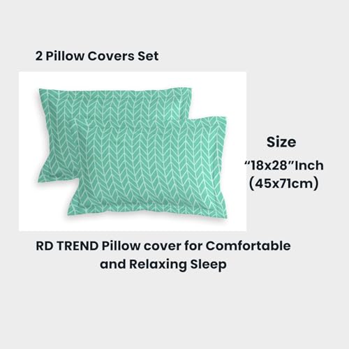 RD TREND Presents Luxurious Glace Cotton Super Soft 210 TC 360° Elastic Fitted Bedsheet King Size (78X72X8 Inch) with 2 Pillow Covers, Color-Green,Pattern-Solid - Image 3