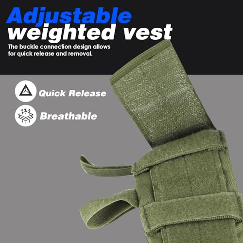 Miramrax Weighted Vest for Men and Women Weight Vests Adjustable Strength and Endurance Training Fitness Workouts Tactical Running Gym (Green) - Image 5