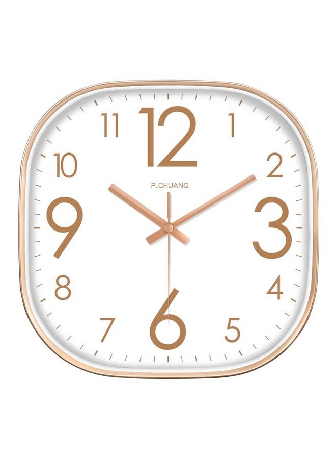 ساعة حائط كواترز 12 بوصة من ستار وورك بتصميم عصري أنيق | ساعة حائط صامتة بدون تكتكة - صفر صوت وإزعاج (هندسية مربعة)