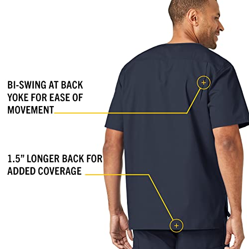 Carhartt Scrubs C15108 Men's Classic Fit Ripstop Bi-Swing Chest Pocket V-Neck Top X-Large Navy - Image 4
