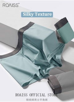 roaiss Set of 3 Men's Boys Cotton Boxer Briefs Breathable Soft Underwear Summer Stretch Large Size Plus Fat Men's Boxer Briefs  - Image 3