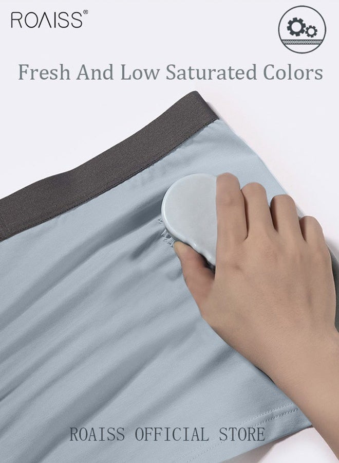 Set of 3 Men's Boys Cotton Boxer Briefs Breathable Soft Underwear Summer Stretch Large Size Plus Fat Men's Boxer Briefs