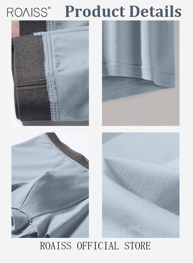 Set of 3 Men's Boys Cotton Boxer Briefs Breathable Soft Underwear Summer Stretch Large Size Plus Fat Men's Boxer Briefs