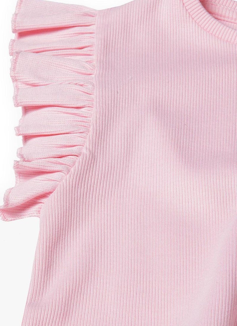 MINOTI Girls Sleeveless Top with Ruffle Shoulders - Image 4