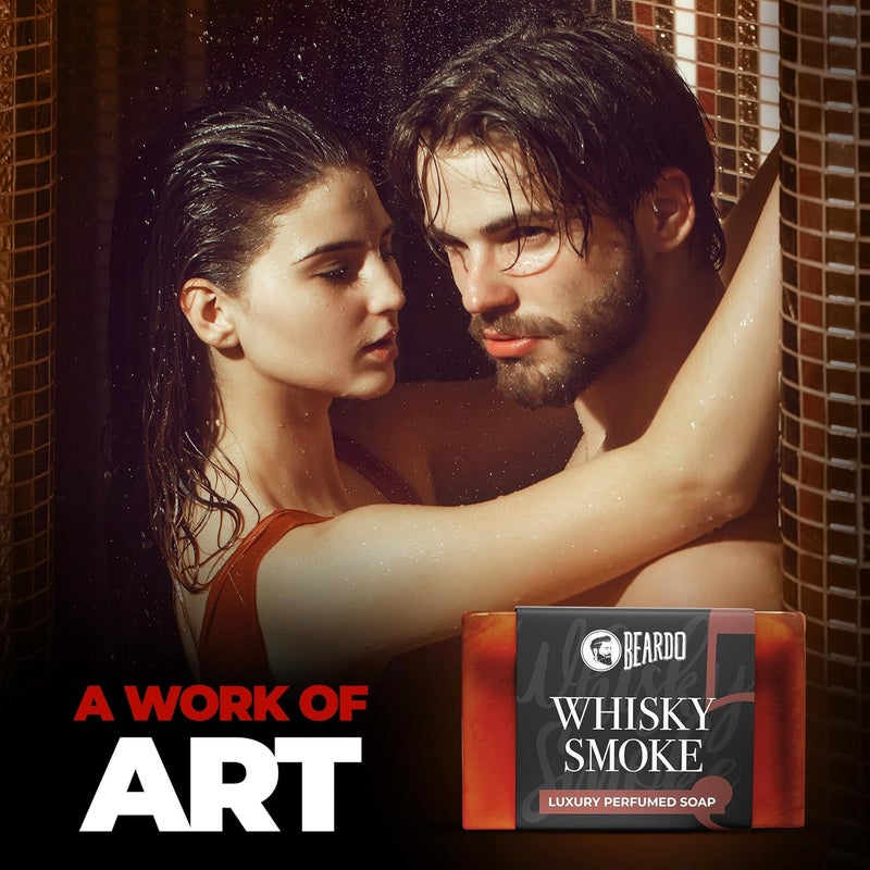 BEARDO Beardo Whisky Smoke Perfumed Luxury Soap for Men 75g x 3 Deep cleanses skin pores Repairs broken skin and Reduce Hyperpigmentation Refreshing Fragrance all day long - Image 2