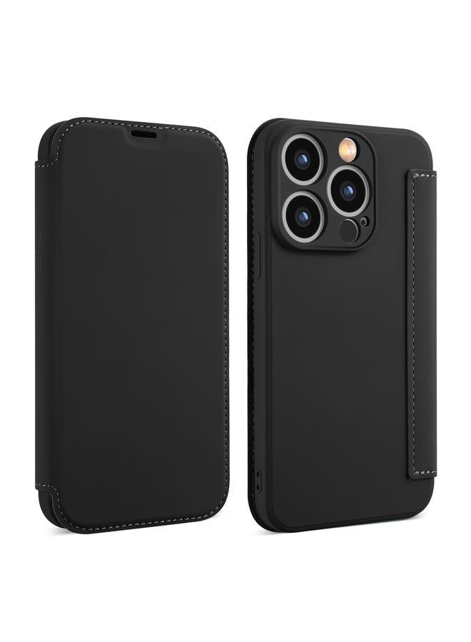 S-TOP Case For iPhone 14 Pro Max Imitate Liquid Skin Feel Leather Phone Case with Card Slots - Image 1
