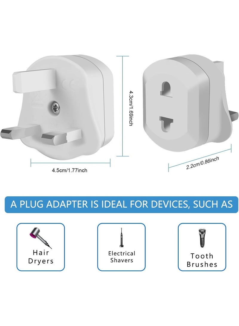 انسجام عبوة من قطعتين من محولات قابس ماكينة الحلاقة وفرشاة الأسنان في المملكة المتحدة، محول قابس حمام عالمي لماكينات الحلاقة وفرشاة الأسنان، محول قابس متوافق في المملكة المتحدة - Image 2