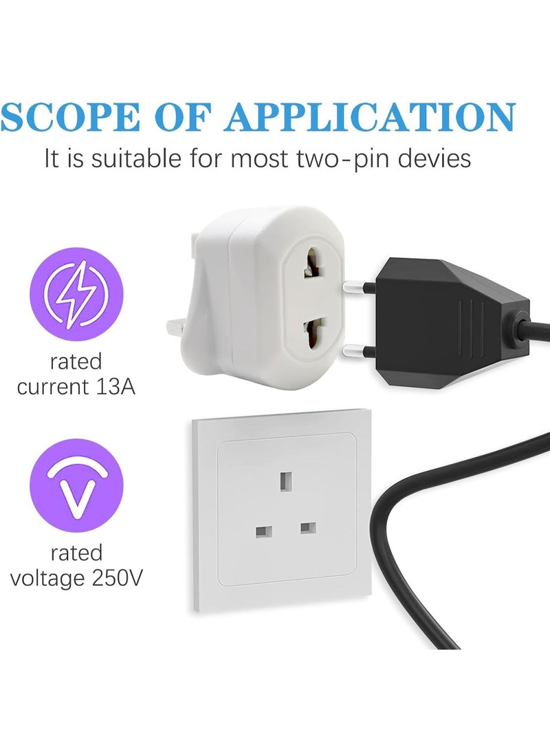 انسجام عبوة من قطعتين من محولات قابس ماكينة الحلاقة وفرشاة الأسنان في المملكة المتحدة، محول قابس حمام عالمي لماكينات الحلاقة وفرشاة الأسنان، محول قابس متوافق في المملكة المتحدة - Image 5