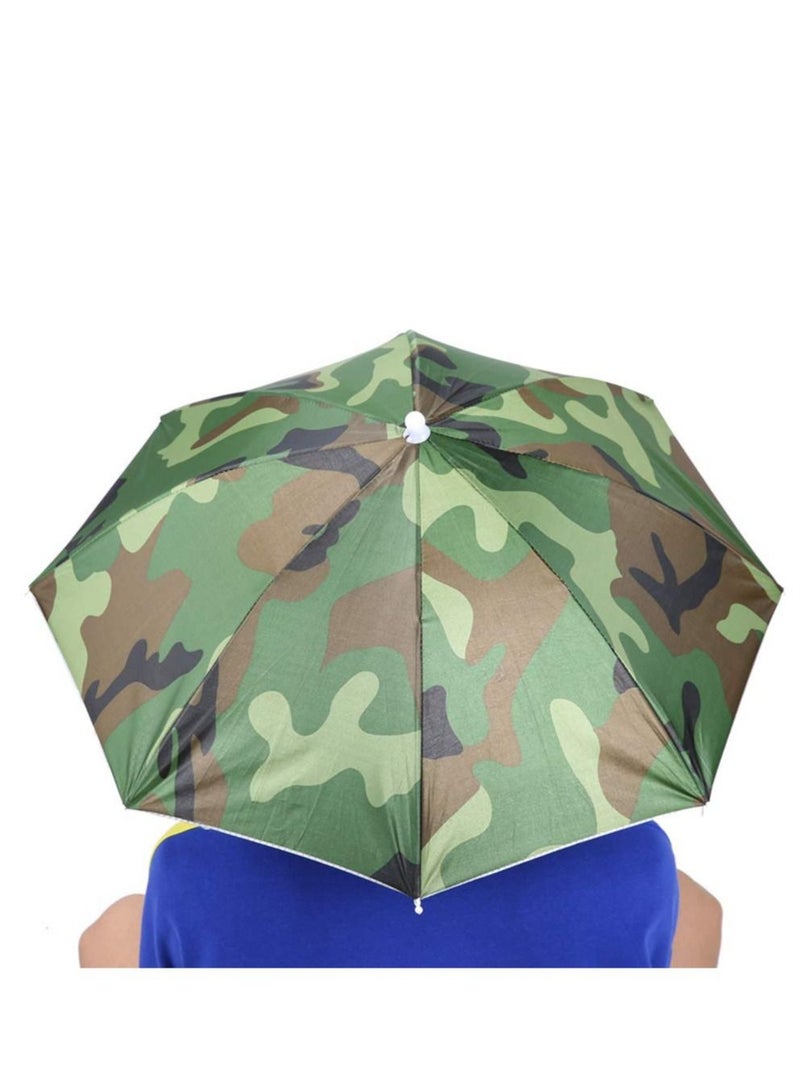 Y&D SYOSI Umbrella Hat 65cm Sunscreen Windproof Hands Free Head Cap UV Protection Hats Mounted Top Folding for Fishing Beach Outdoor Golf Sunshade - Image 1