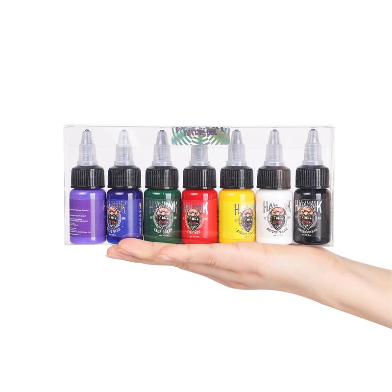 HAWINK Tattoo Ink Set 1/2oz (15ml) Tattoo Supply Ink USA 7 Colors Pigment Kit TI203-15-7 - Image 5