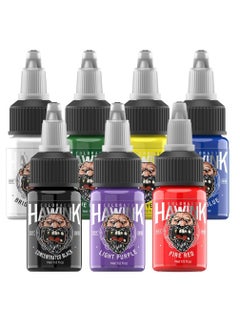 Hawink HAWINK Tattoo Ink Set 1/2oz (15ml) Tattoo Supply Ink USA 7 Colors Pigment Kit TI203-15-7  - Image 1