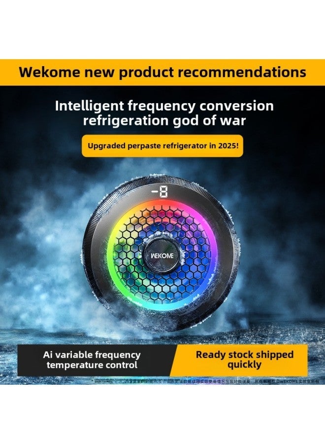 WEKOME Mobile Phone Radiator Semiconductor Refrigeration Icing Cooling Artifact AL19 Digital Display Live-Color:AL19 [silver]]  - Image 2