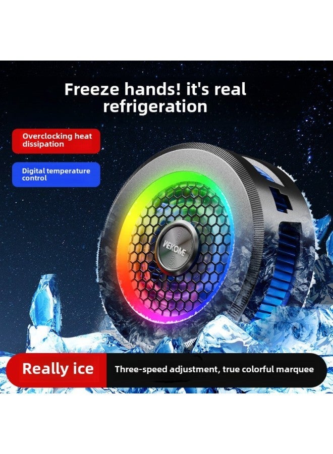 WEKOME Mobile Phone Radiator Semiconductor Refrigeration Icing Cooling Artifact AL19 Digital Display Live-Color:AL19 [silver]]  - Image 4