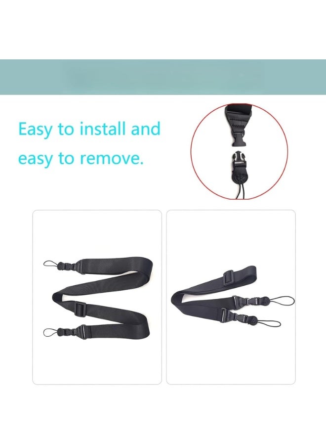 3 Pcs Camera Strap Adjustable Shoulder Strap, Nylon Camera Strap, Comfortable Neck Strap for iPad Cellphone Tablet Camera Laptop Binocular Luggage Bag (Black Universal Lanyard)  - Image 5