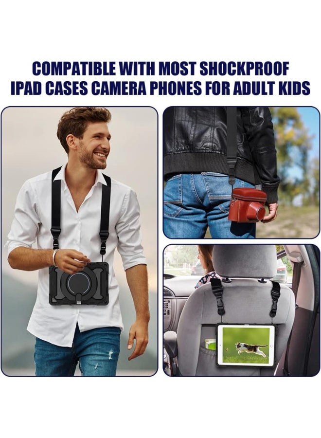 3 Pcs Camera Strap Adjustable Shoulder Strap, Nylon Camera Strap, Comfortable Neck Strap for iPad Cellphone Tablet Camera Laptop Binocular Luggage Bag (Black Universal Lanyard)  - Image 2