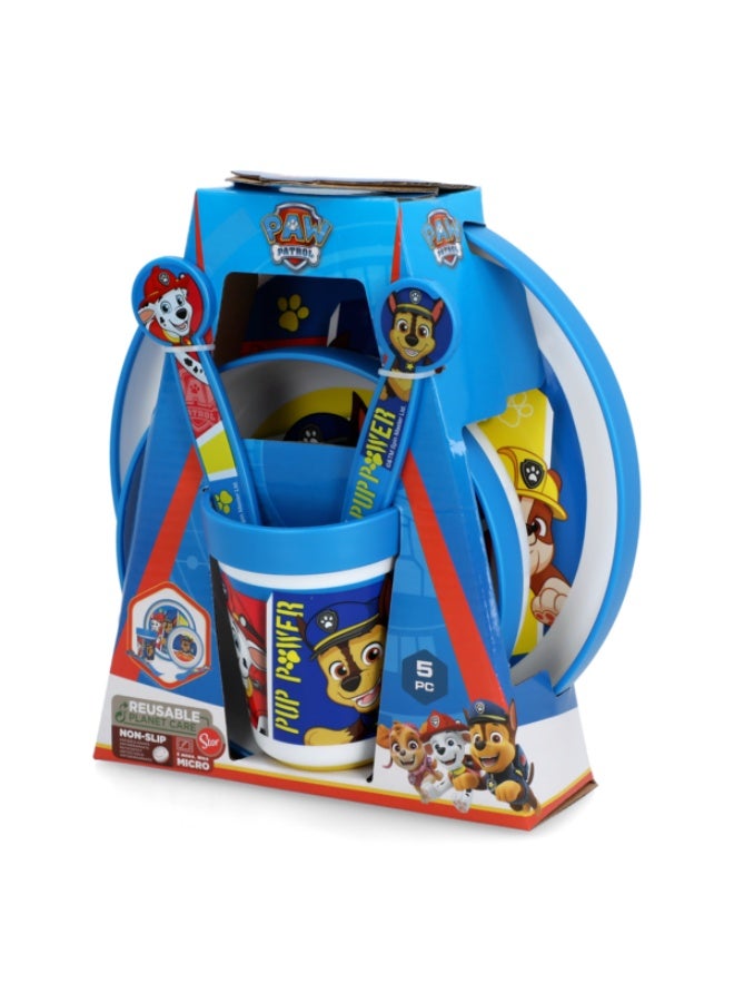 ستور طقم أدوات مائدة باو باترول، 5 قطع، بلاستيك فاخر آمن للاستخدام في الميكروويف، متعدد الألوان - Image 2