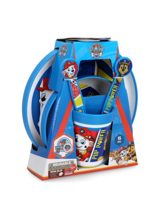 ستور طقم أدوات مائدة باو باترول، 5 قطع، بلاستيك فاخر آمن للاستخدام في الميكروويف، متعدد الألوان - Image 3