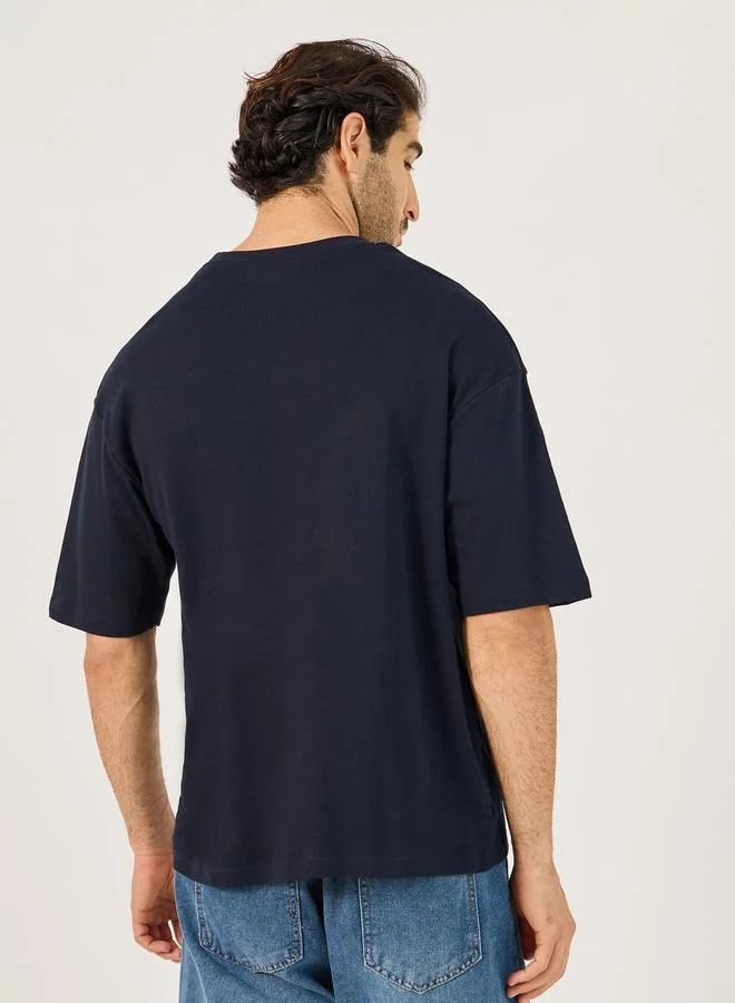 Styli Styli Slogan Embroidered Crew Neck Oversized T-Shirt