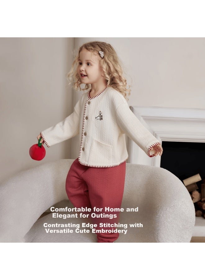 Emxee Lucky Goose Kids Homewear Air Cotton Baby Pajama Set Autumn Winter Thickened Quilted Warm Uni - Image 3