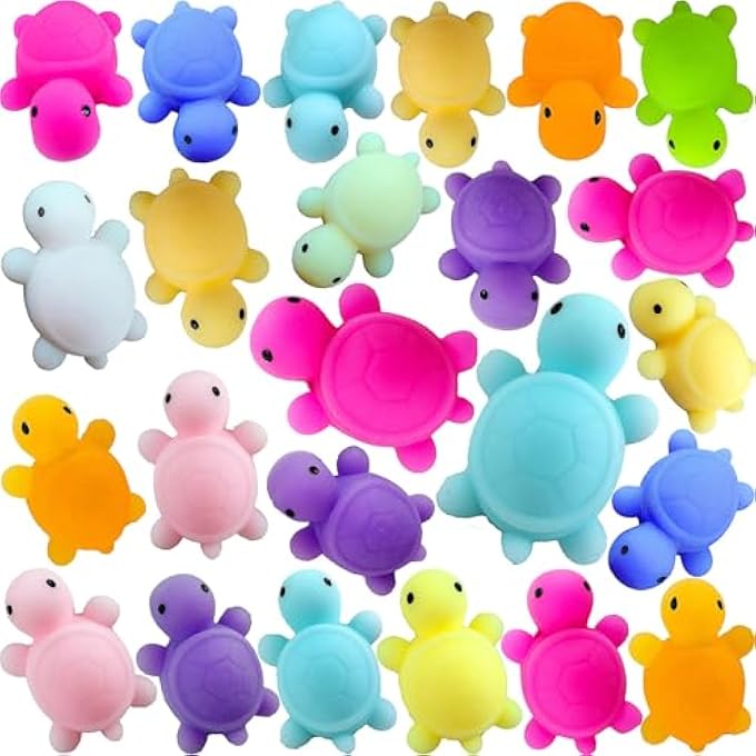 Roaqua 30 Packs Bulk Squeeze Ocean Turtle Classroom Students Prize,Goodie Bag Stuffers, Mini Squishy Animal Holiday Rewards Party Favors - Image 1
