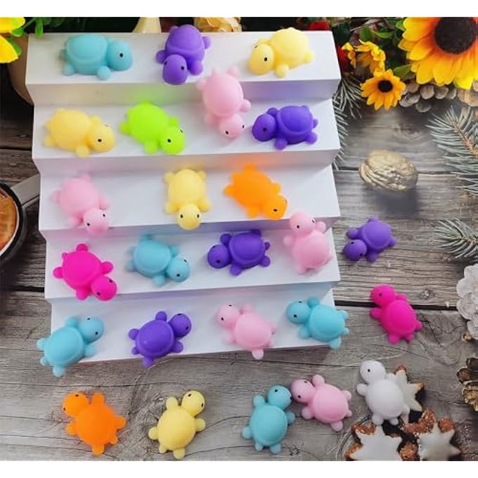 Roaqua 30 Packs Bulk Squeeze Ocean Turtle Classroom Students Prize,Goodie Bag Stuffers, Mini Squishy Animal Holiday Rewards Party Favors - Image 3