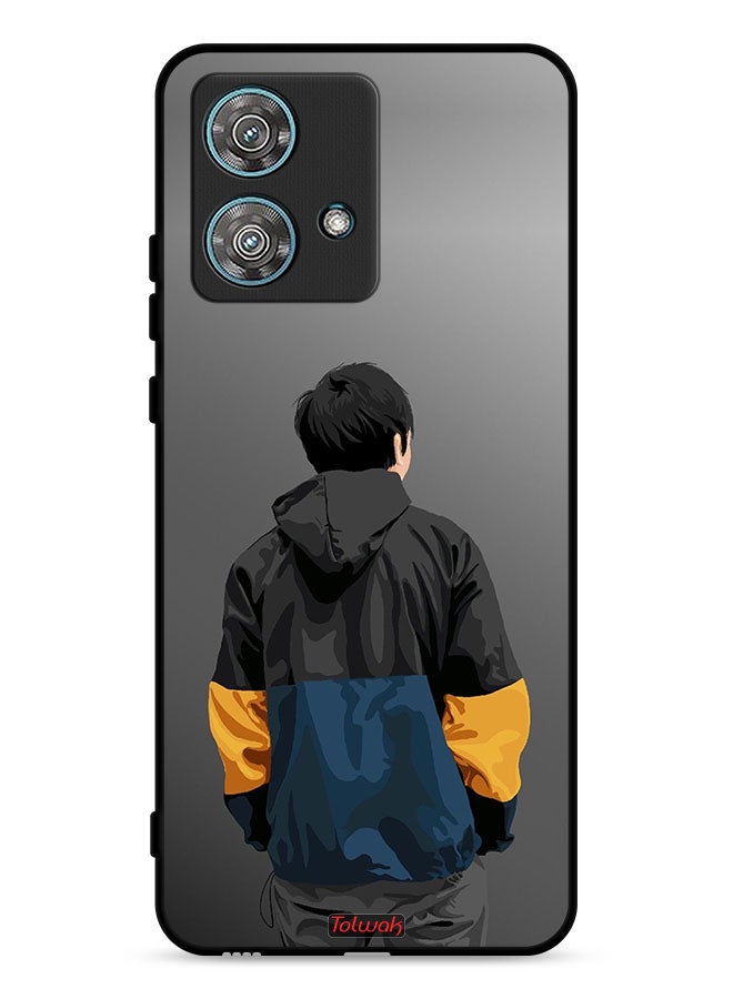 Tolwak غطاء حماية موتورولا إيدج 40 نيو 5G - فن بورتريه للصبي - Image 1