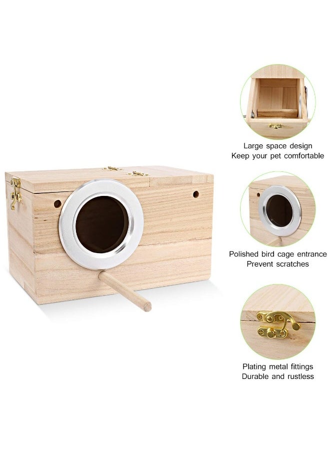 Generic Parrot Breeding Nest Box, Bird Nest Warm Incubator, Left Open Window, Parrot Clear View Window, Bird Nesting Feeding Station House  - Image 4
