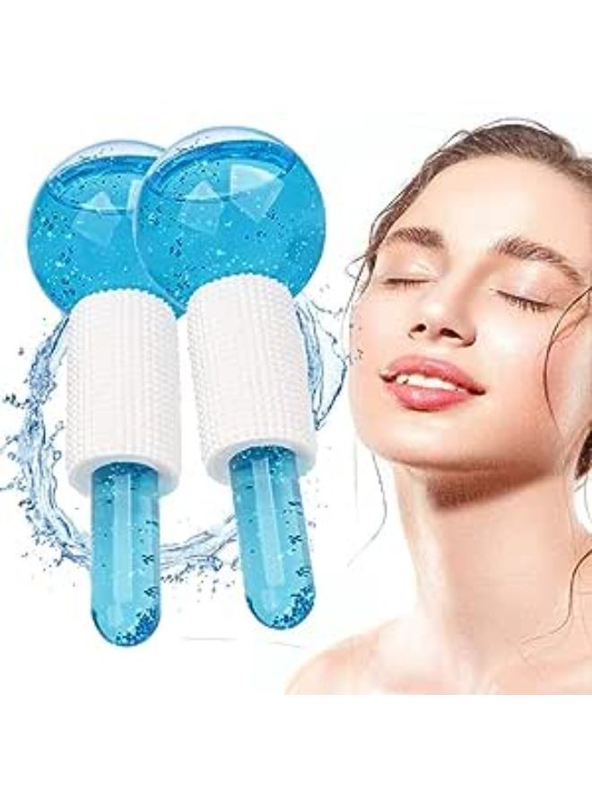 Generic 2 Pieces Facial Roller Cold Skin Massager  Crystal Glass Ball for Redness Soothing Face Wrinkle Remover Beauty Care Tool  - Image 1