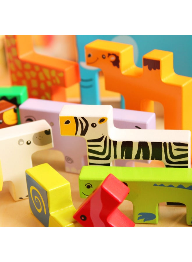 مكعبات بناء حيوانية مبتكرة تتريس للأولاد والبنات، تنوير، تنمية ذكاء الأطفال، ألعاب تعليمية للتعليم المبكر للأطفال - اللون: DN-مكعبات بناء حيوانات إبداعية - Image 4