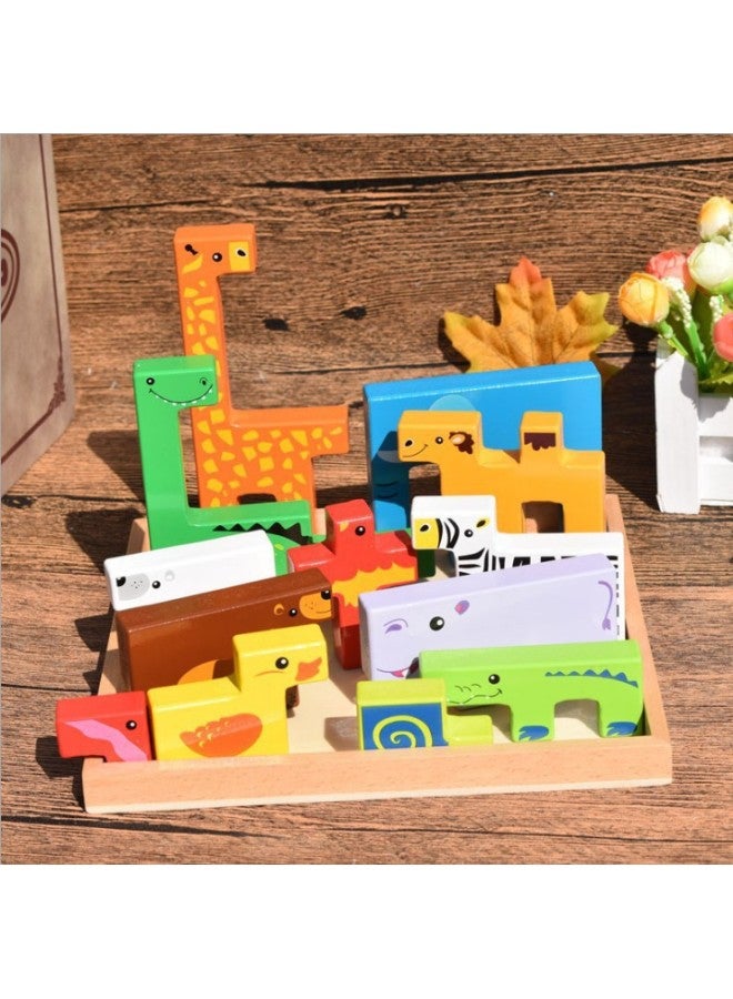 مكعبات بناء حيوانية مبتكرة تتريس للأولاد والبنات، تنوير، تنمية ذكاء الأطفال، ألعاب تعليمية للتعليم المبكر للأطفال - اللون: DN-مكعبات بناء حيوانات إبداعية - Image 1