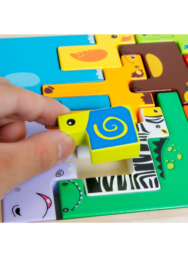 مكعبات بناء حيوانية مبتكرة تتريس للأولاد والبنات، تنوير، تنمية ذكاء الأطفال، ألعاب تعليمية للتعليم المبكر للأطفال - اللون: DN-مكعبات بناء حيوانات إبداعية - Image 3