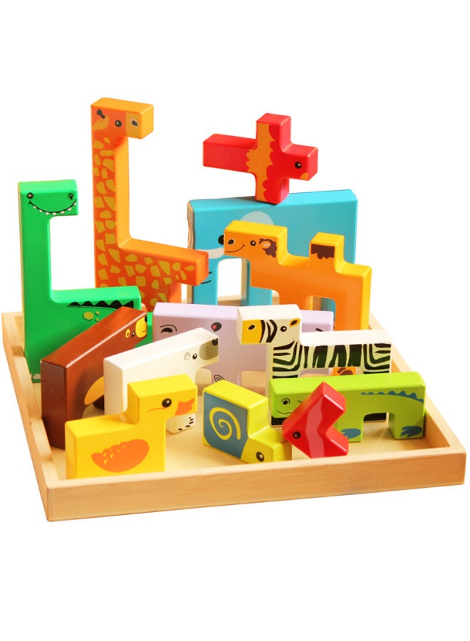 مكعبات بناء حيوانية مبتكرة تتريس للأولاد والبنات، تنوير، تنمية ذكاء الأطفال، ألعاب تعليمية للتعليم المبكر للأطفال - اللون: DN-مكعبات بناء حيوانات إبداعية - Image 2