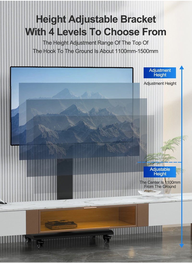Mobile TV Stand for 26-55 Inch Screens,TV Cart Horizontal and Vertical Switchable for Live Broadcast Offices