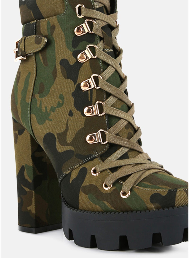 London Rag Camouflage Ankle Boots in Khaki - Image 5