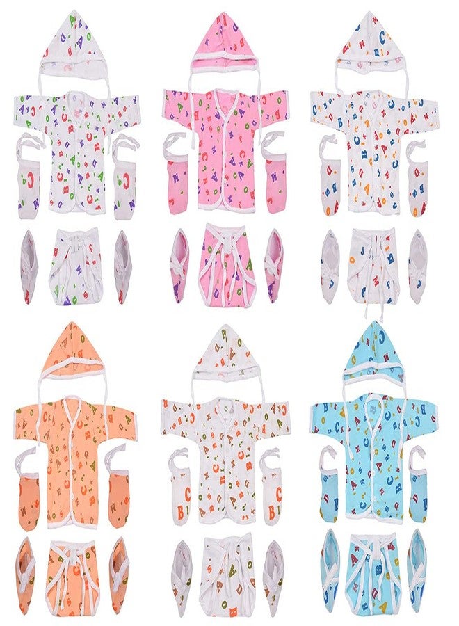 Toddylon Baby Boy/Baby Girl Shirts with Nappies, Cap and 6 Pairs of Mitten & Booties (0-6 Months) - Image 1