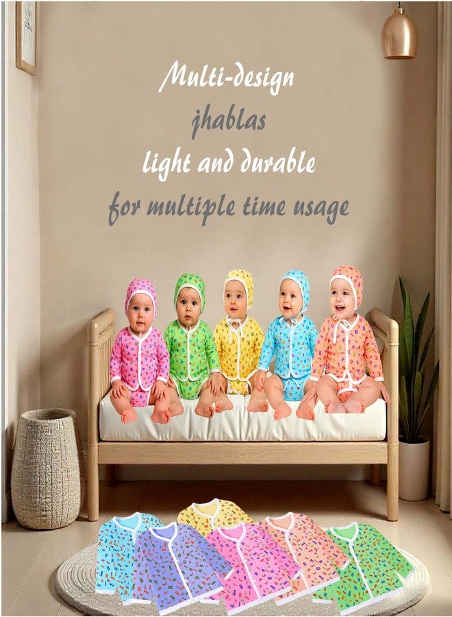 Toddylon Baby Boy/Baby Girl Shirts with Nappies, Cap and 6 Pairs of Mitten & Booties (0-6 Months) - Image 3