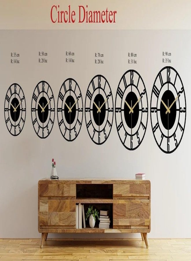 AVVIC MART Metal Wall Clock, Large Metal Wall Clock for Living Room, Bedroom, Kitchen Latin Numeral Wall Clock, Antique Metal Wall Clock| Big Size Modern Decorative Wall Watch (Black) (20 INCH) - Image 4