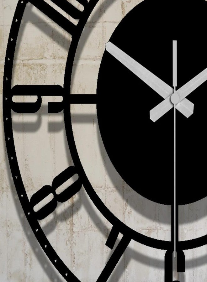 AVVIC MART Metal Wall Clock, Large Metal Wall Clock for Living Room, Bedroom, Kitchen Latin Numeral Wall Clock, Antique Metal Wall Clock| Big Size Modern Decorative Wall Watch (Black) (20 INCH) - Image 3