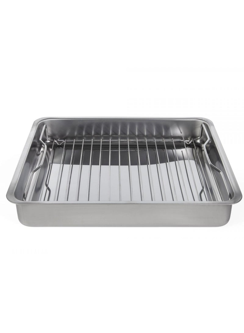 Roasting tray with grill rack, made of steel 