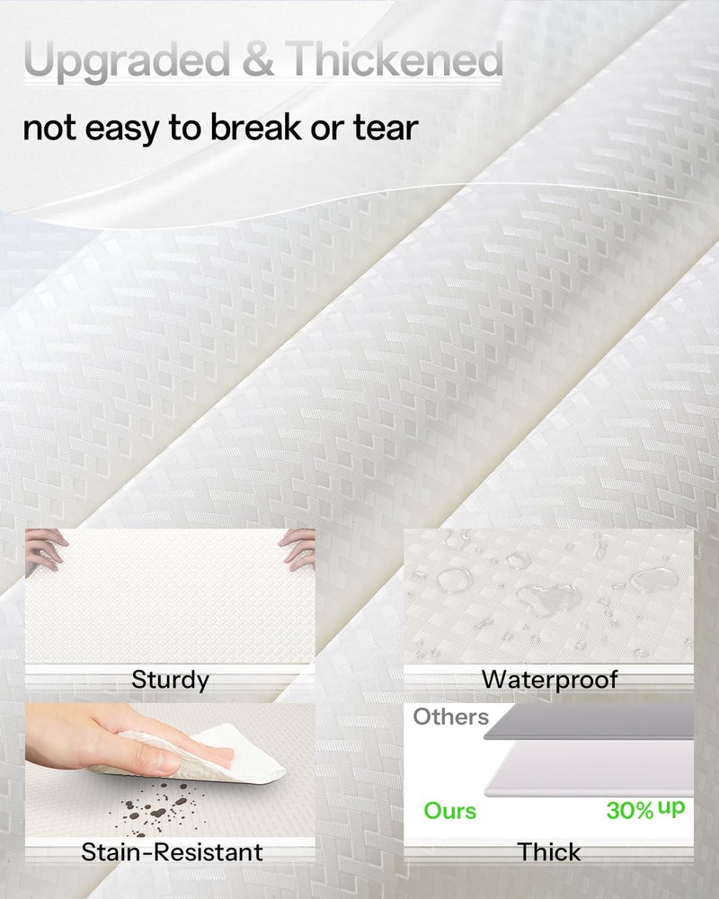 GTJ Shelf and Drawer Liner for Kitchen Cabinet, Non-Adhesive 12in x 240in Waterproof Contact Paper Refrigerator Liners Thickened Durable EVA Material Non Slip Mat for Dresser Cupboard Pantry Protector - Image 2