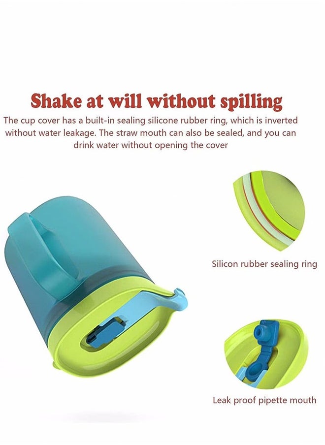 Toddler Sippy Cups, Toddler Drinks Water Bottles Trainer Cup with Handles, 300ML Spill-Proof Sippy Cups for Toddlers 6 Months+, Children's Milk Cup with Scale, Children Portable Reusable Cup (Green)