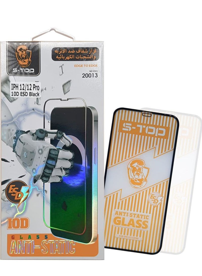 S-TOP Tempered Glass Screen Protector For Apple iPhone 12/iPhone 12 Pro Black - Image 3