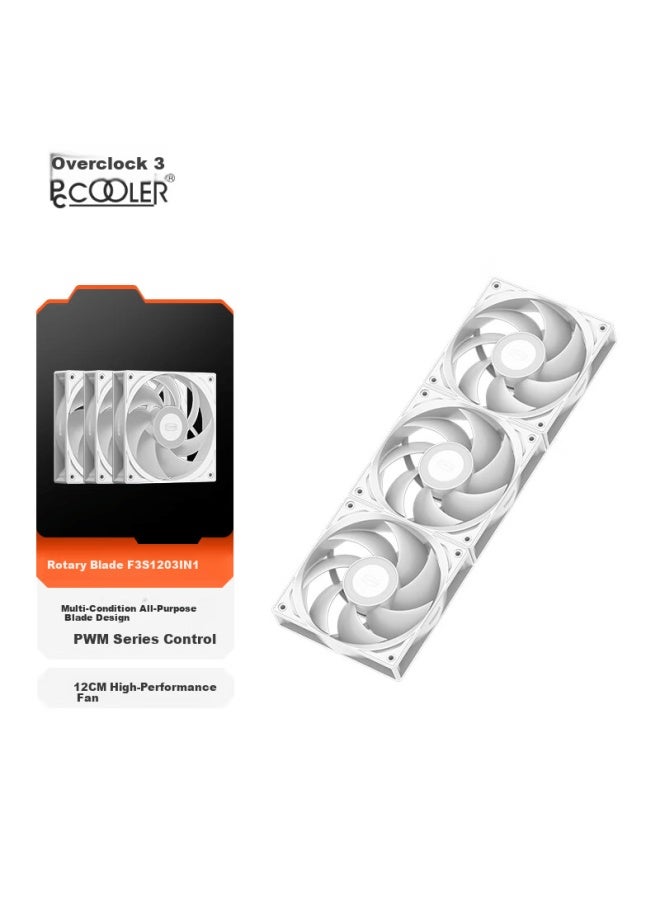 Pccooler F3 S120 Triple Pack White 12cm Case Fans - Image 1