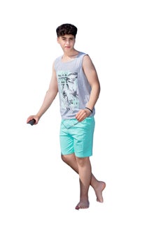 Zumba set with NATO Tex gray T-shirt and baby blue shorts