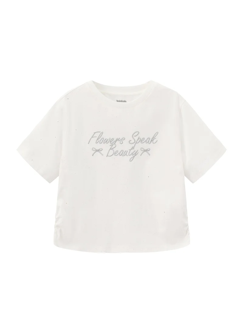 Balabala  Kids Girls Round v-neck short-sleeved T-shirt for Women | Best Price UAE