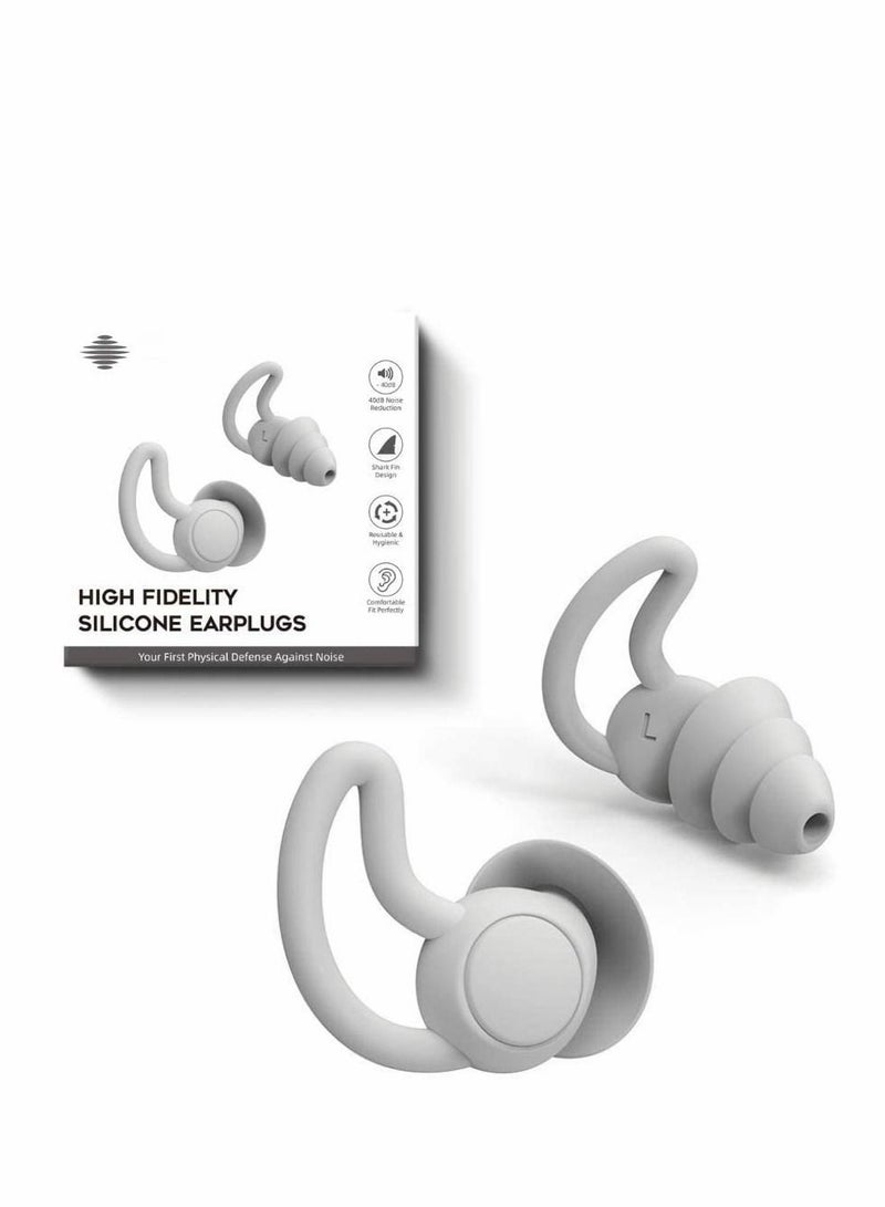 Y&D Reusable Silicone Ear Plugs Noise Reduction Earplugs, Easy to Use and Carry, Sleeping Caps for Light Sleeper Work Read TravelLightweight Small (Grey) - Image 1