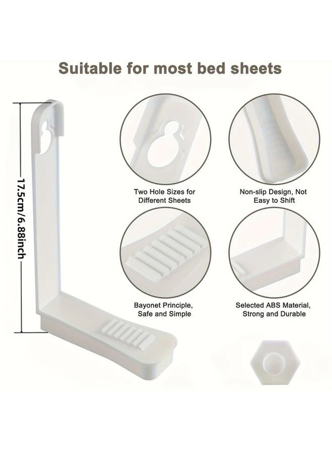 8pcs Grey Bed Sheet Clips Non Slip Fitted Sheet Fasteners For Mattresses Home Accessories - Image 3