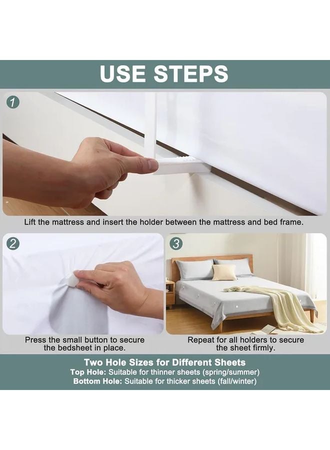 8pcs Grey Bed Sheet Clips Non Slip Fitted Sheet Fasteners For Mattresses Home Accessories - Image 4