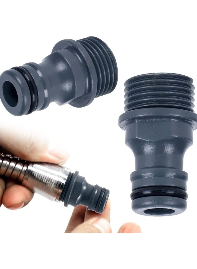 كيلا عبوة من قطعتين من موصلات صنبور خرطوم الحديقة، موصلات صنبور ملولبة ذكر 1/2 بوصة لخرطوم الأنابيب، وصلات ري ذكر 1/2 BSP لصنبور ملولب، موصل سريع (ABS خيط ذكر 1/2 بوصة) - Image 3