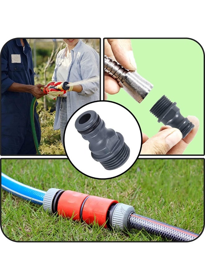 كيلا عبوة من قطعتين من موصلات صنبور خرطوم الحديقة، موصلات صنبور ملولبة ذكر 1/2 بوصة لخرطوم الأنابيب، وصلات ري ذكر 1/2 BSP لصنبور ملولب، موصل سريع (ABS خيط ذكر 1/2 بوصة) - Image 5